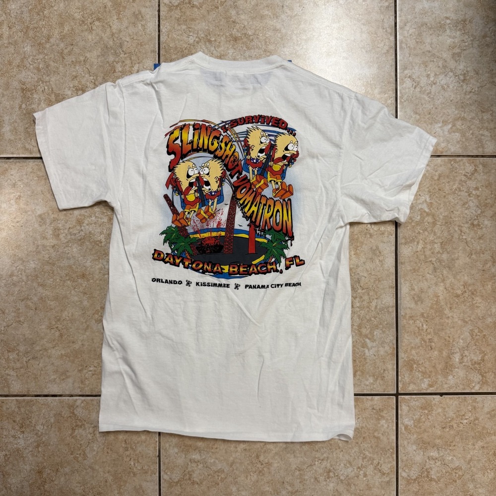Slingshot Screamer's Park Daytona Beach‎ FL T Shirt Cartoon Tourist Tee